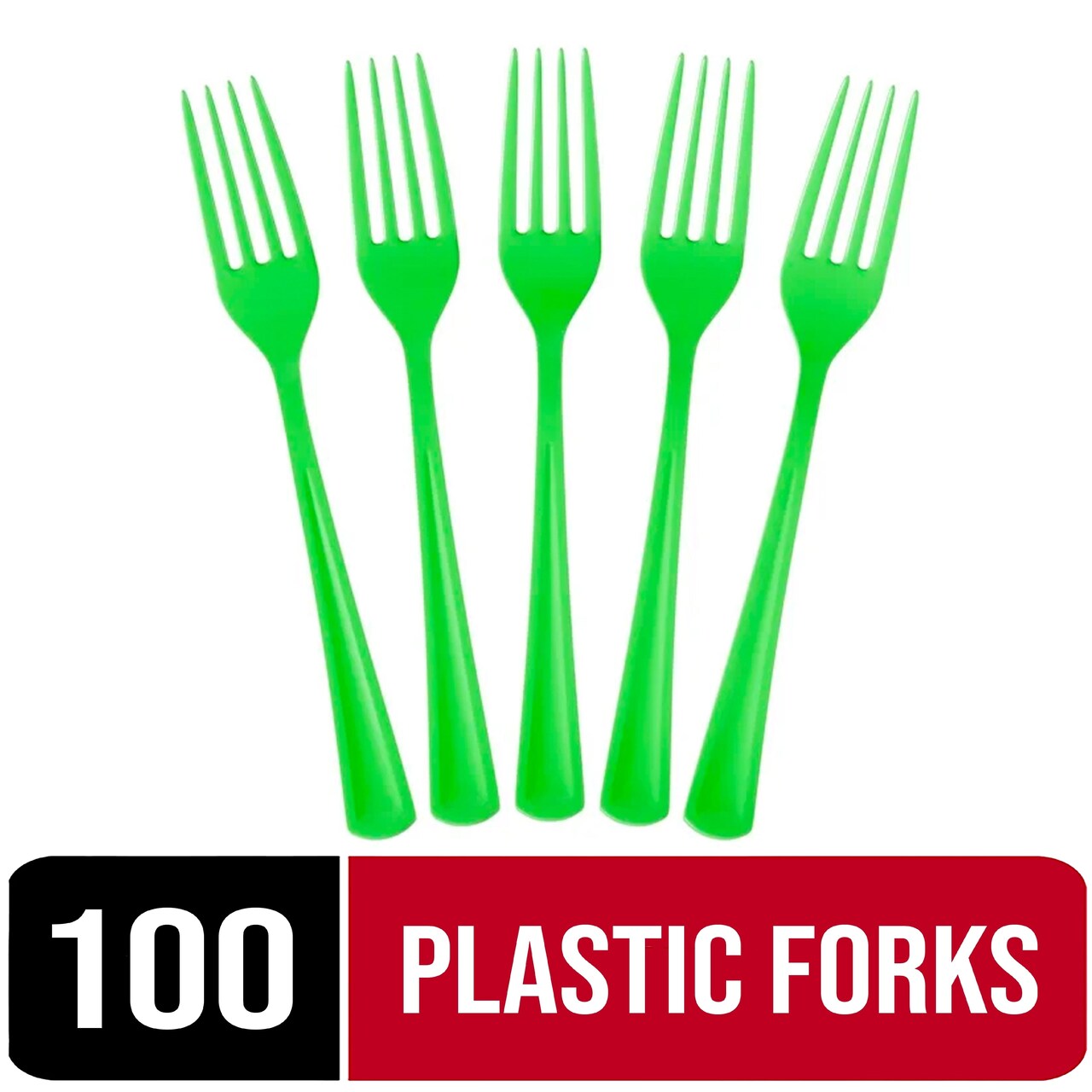 Party Solids 100 Pcs Disposable Utensils – Heavy Duty Plastic Cutlery Set – Premium Plastic Forks, Spoons or Knives for Parties, Events, Catering & Tableware Supplies by Exquisite